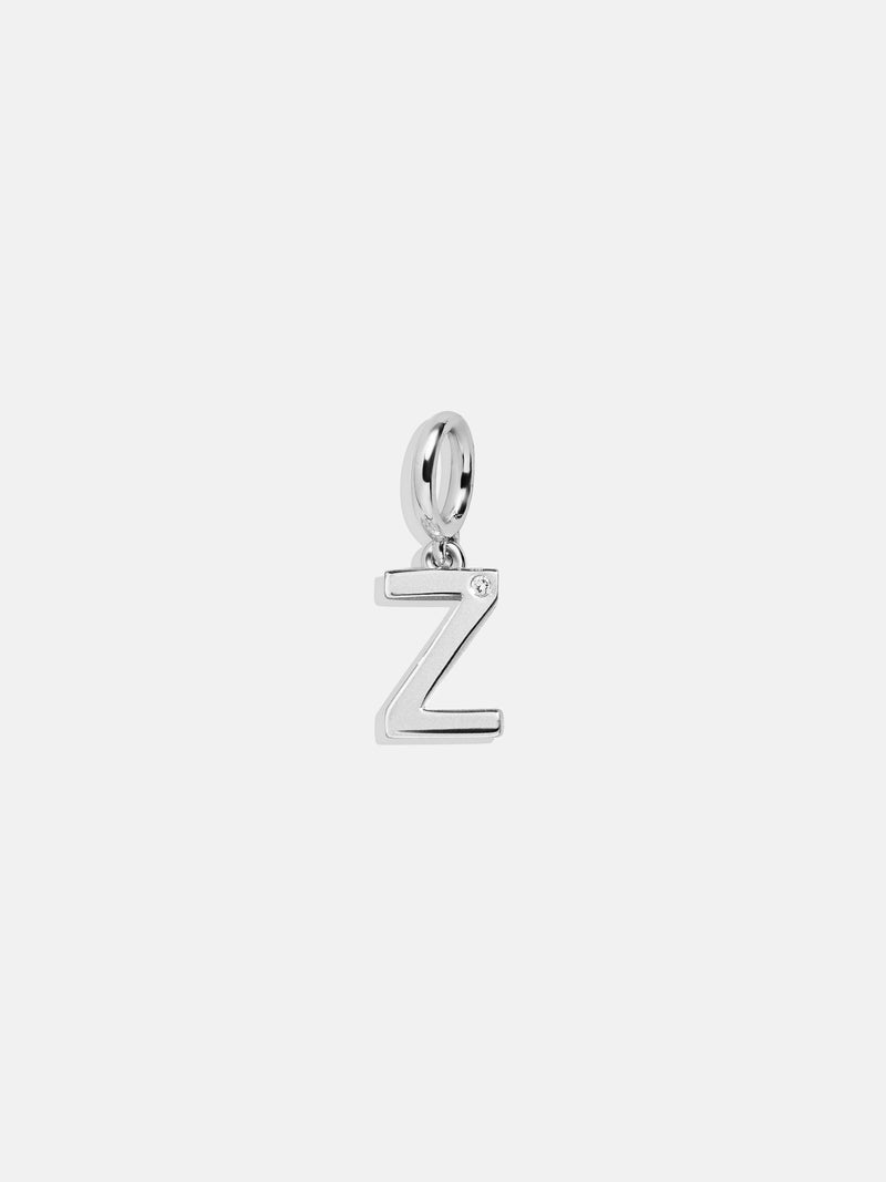 Classic Silver Initial Cluster Charm - Z