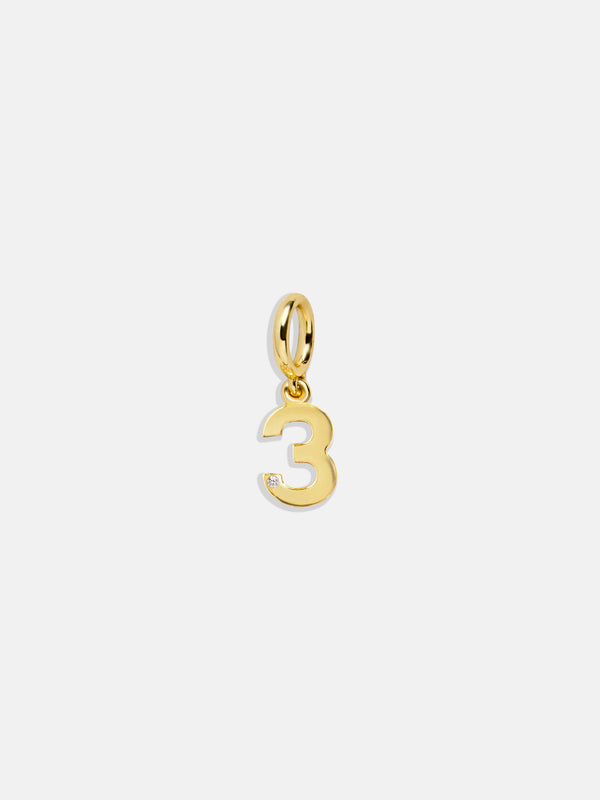 Gold Number Cluster Charm - 3