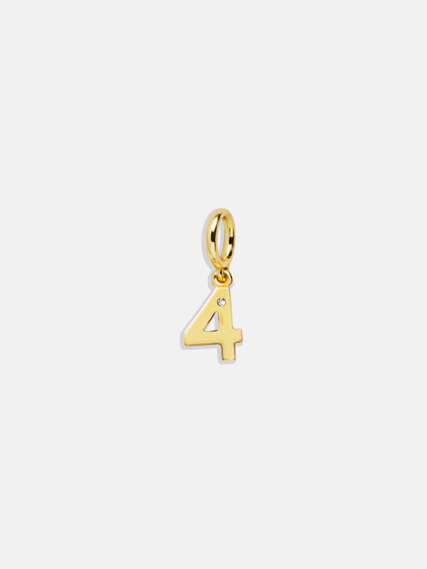 Gold Number Cluster Charm - 4