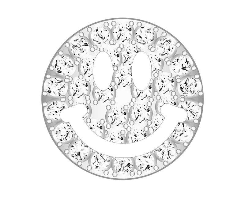 Smiley Face Icon - Pavé Silver