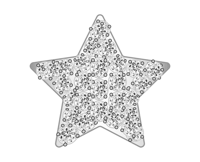 Star Icon - Pavé Silver