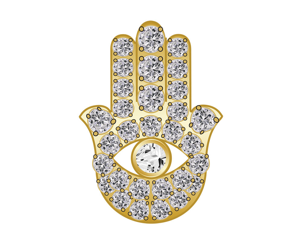 Hamsa Icon - Pavé Gold