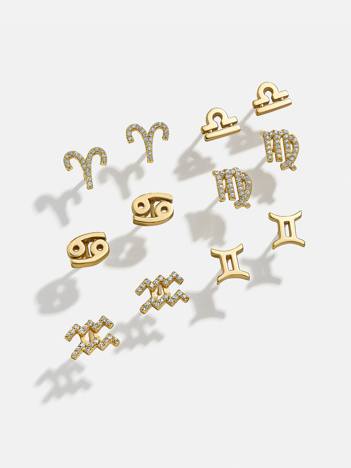 18K Gold Zodiac Earrings - Gold/Pavé