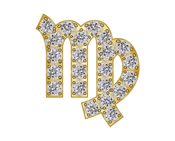 Virgo Zodiac Icon - Pavé Gold