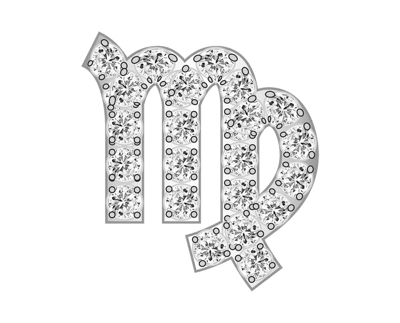 Virgo Zodiac Icon - Pavé Silver