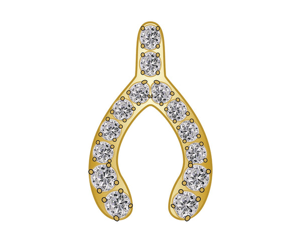 Wishbone Icon - Pavé Gold