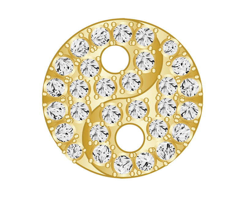 Yin Yang Icon - Pavé Gold