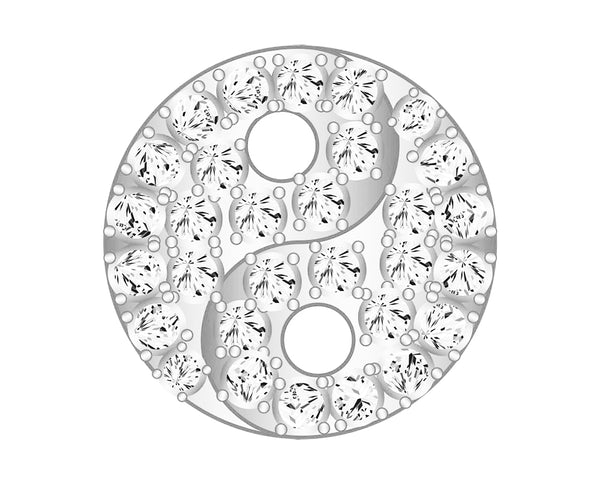 Yin Yang Icon - Pavé Silver