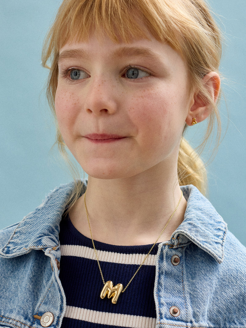 BaubleBar Kids' Bubble Initial Necklace - Gold - 
    Kids' 3D Initial Necklace
  
