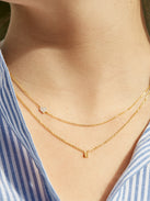 18K Gold Asymmetrical Heart Necklace - Heart