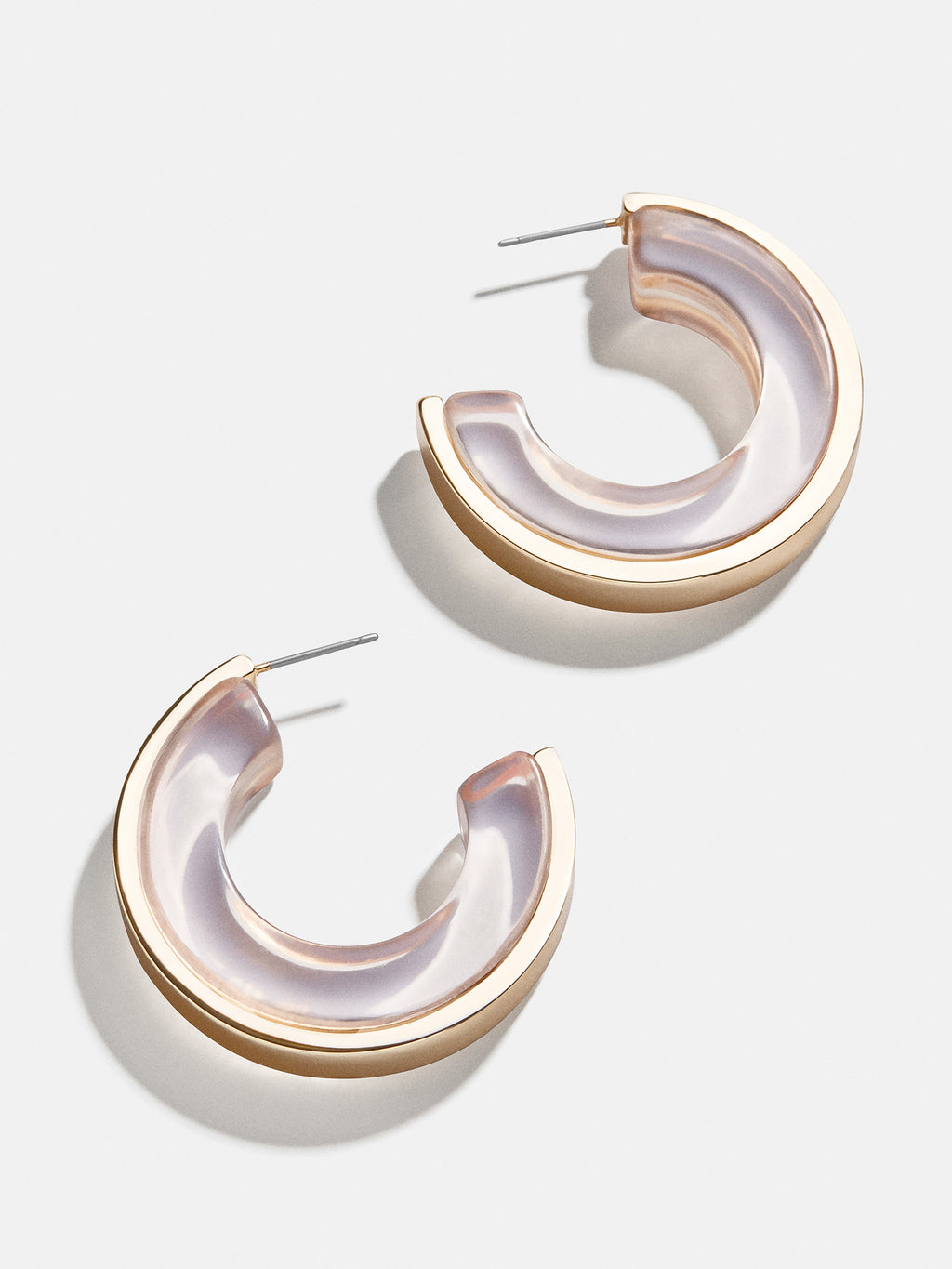 Viola Earrings – Gold And Resin Hoop Earrings – BaubleBar