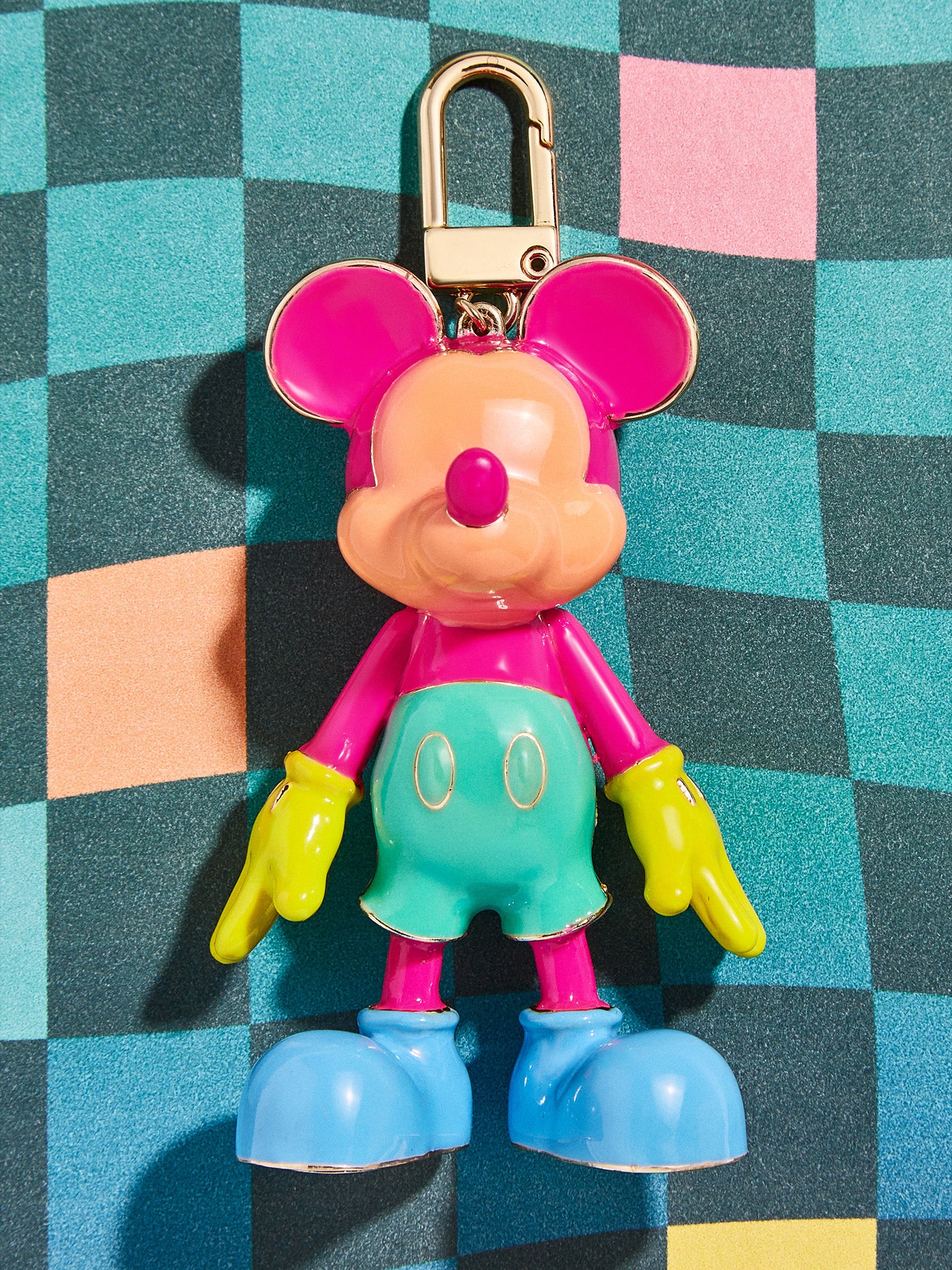 Mickey Mouse disney Bag Charm - Glow In The Dark Multi Colorblock