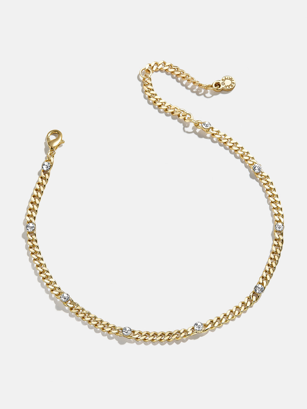 Cassandra Anklet – Curb chain and crystal anklet – BaubleBar