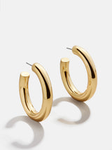 BaubleBar Gold - 
    Lightweight tube hoop earrings
  
