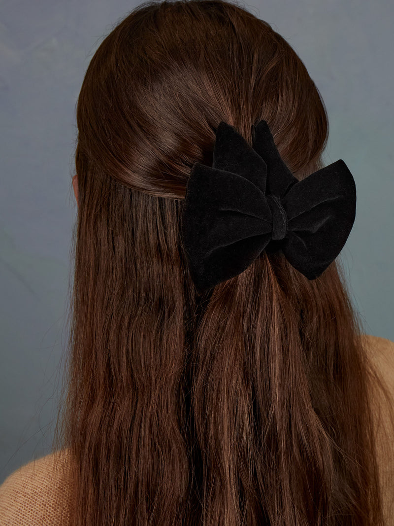 Black Velvet Hair Clip