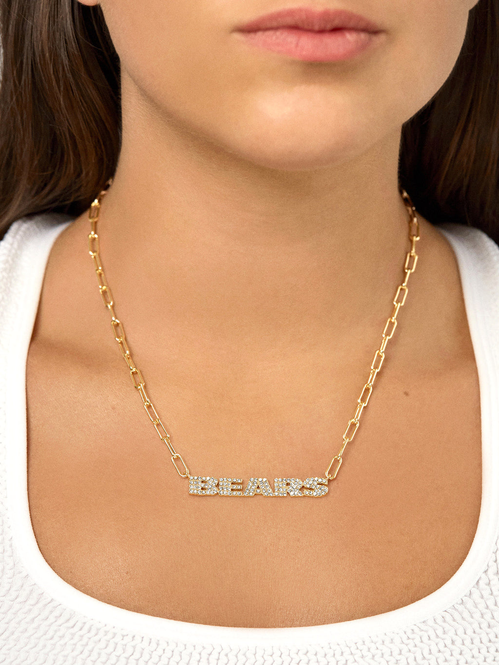 Women's Baublebar Detroit Lions Paperclip Chain Necklace, Gold