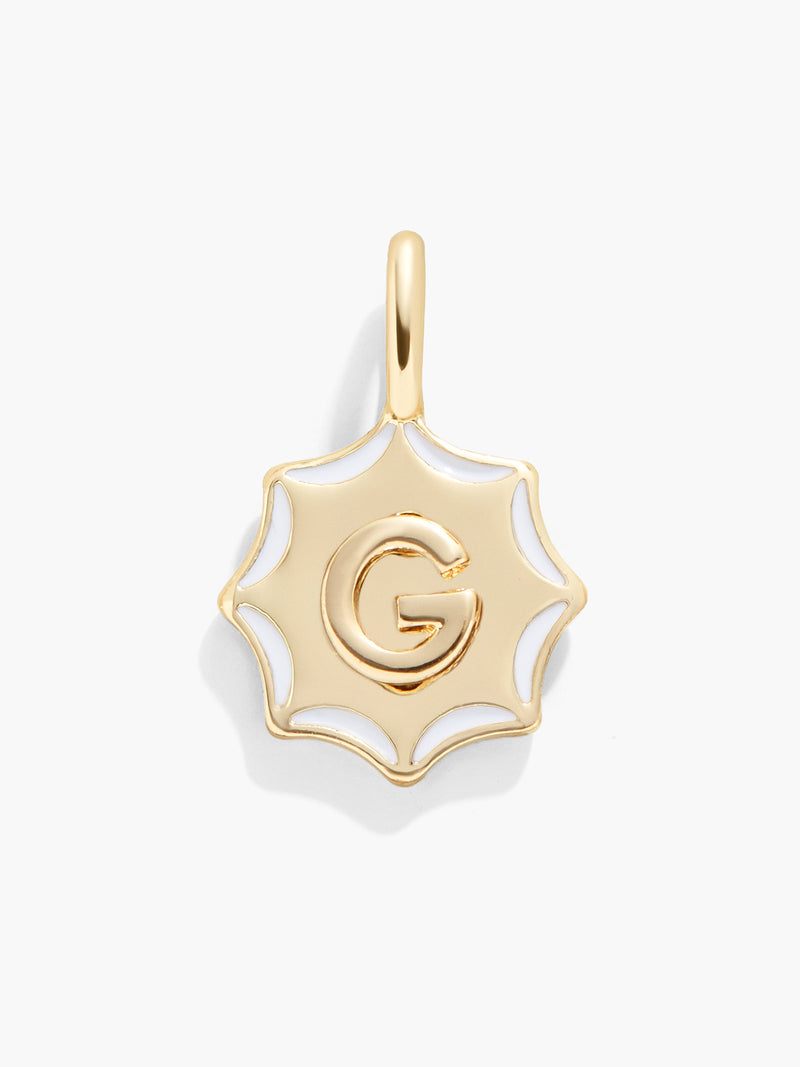 BaubleBar Carolyn Initial Charm - Gold/Multi - 
    Gold and enamel initial necklace
  
