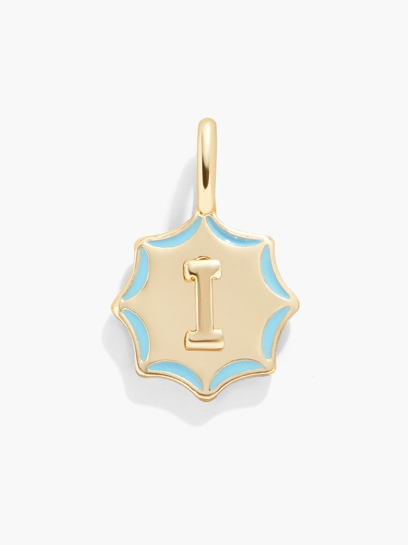 BaubleBar Carolyn Initial Charm - Gold/Multi - 
    Gold and enamel initial necklace
  
