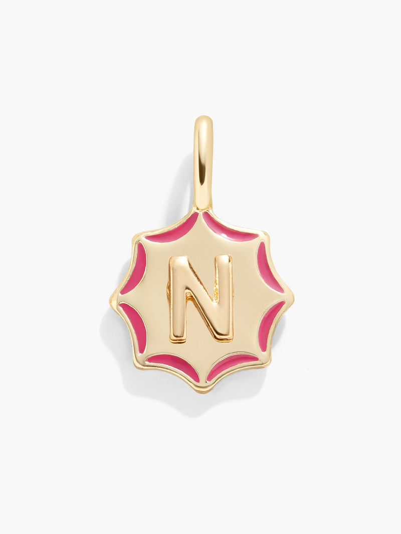 BaubleBar Carolyn Initial Charm - Gold/Multi - 
    Gold and enamel initial necklace
  
