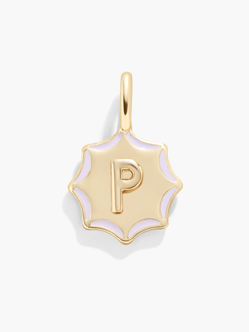 BaubleBar Carolyn Initial Charm - Gold/Multi - 
    Gold and enamel initial necklace
  
