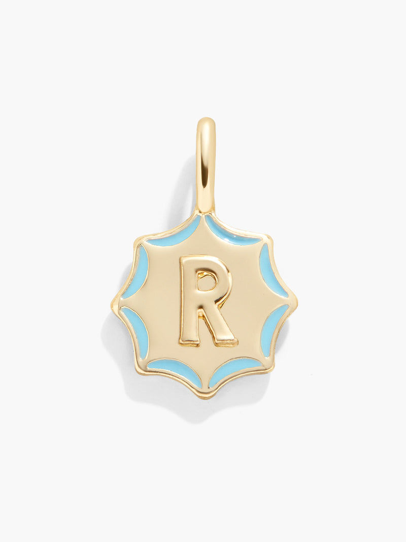 BaubleBar Carolyn Initial Charm - Gold/Multi - 
    Gold and enamel initial necklace
  
