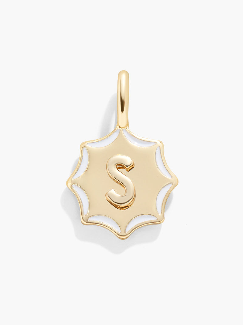 BaubleBar Carolyn Initial Charm - Gold/Multi - 
    Gold and enamel initial necklace
  
