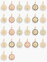 BaubleBar Carolyn Initial Charm - Gold/Multi - 
    Gold and enamel initial necklace
  
