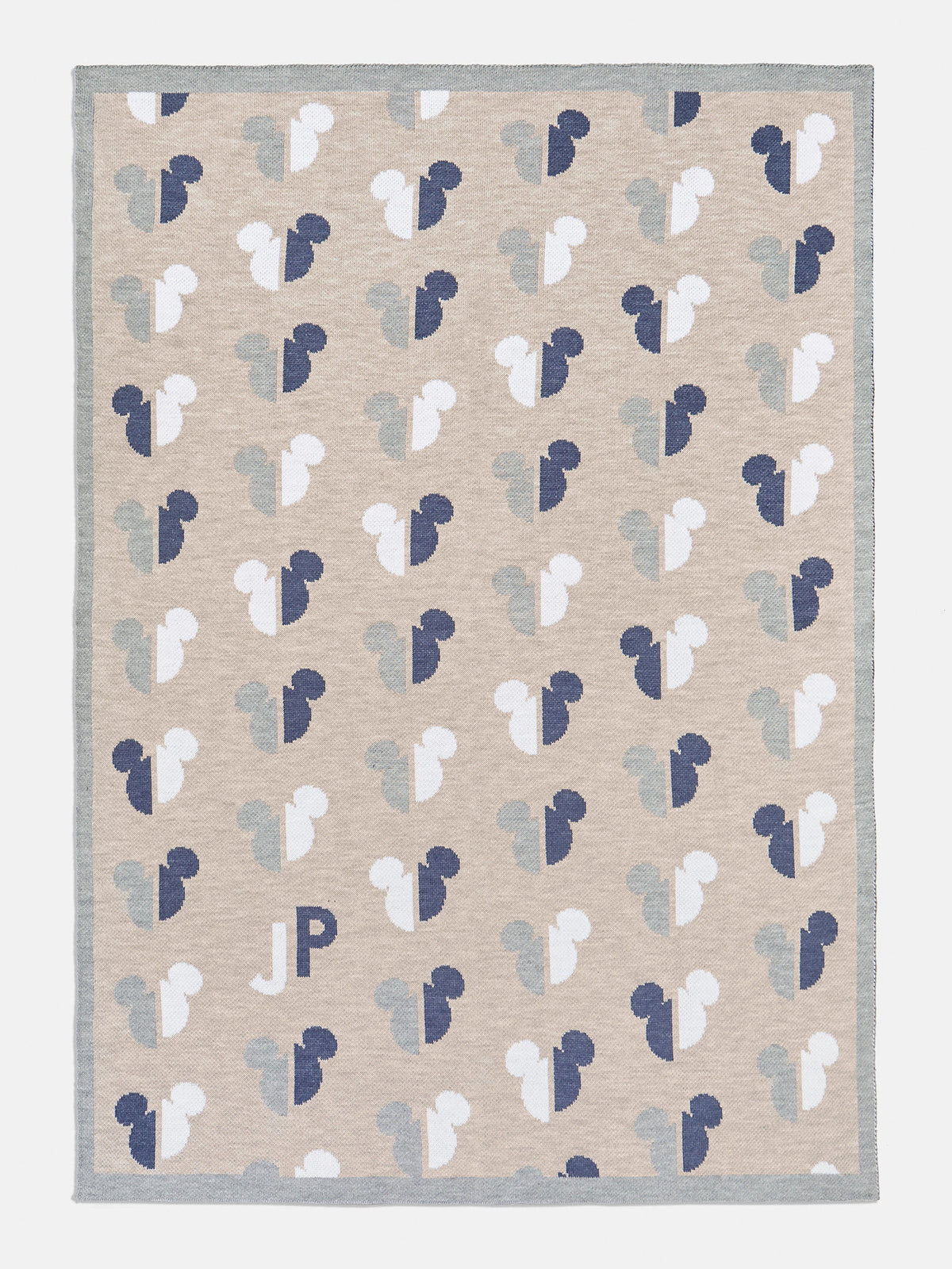 Mickey Mouse Disney Custom Initial Blanket - Gray/Navy