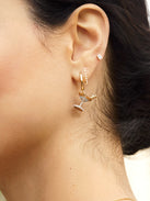 Down and Dirty Earrings - Gold/Pavé