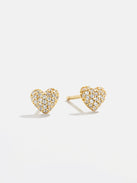 Adrianna 18K Gold Earrings - Pavé Heart