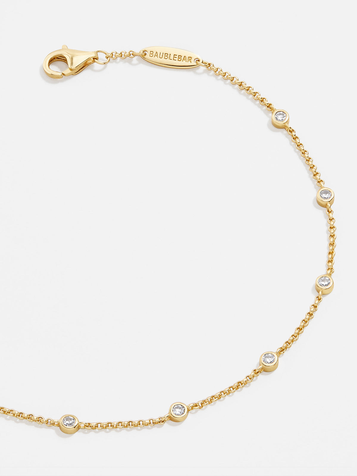 Yasmine 18K Gold Bracelet - Classic Bezel Stones