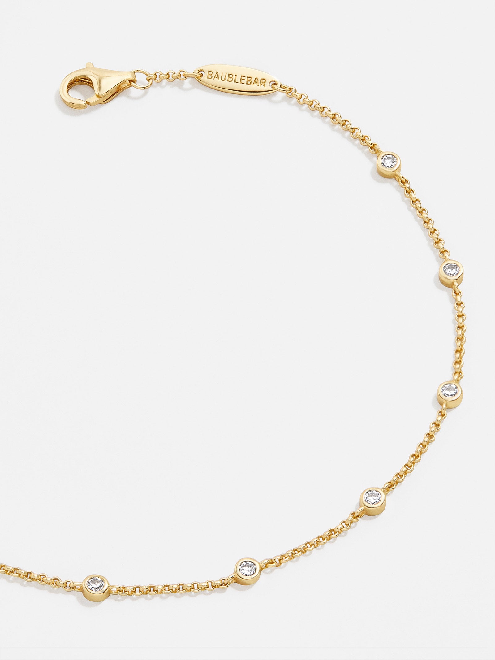 Yasmine 18K Gold Bracelet - Classic Bezel Stones