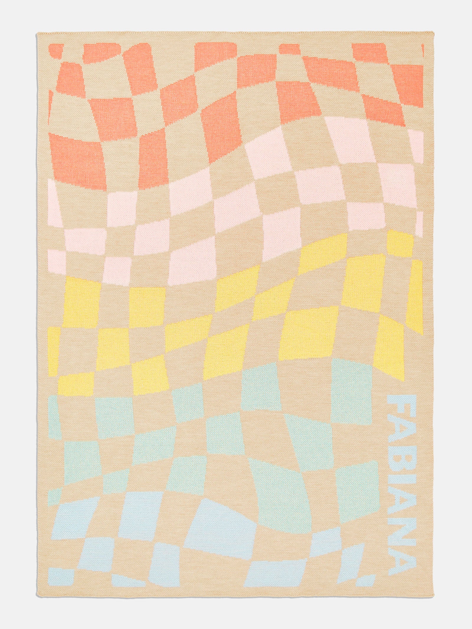 3D Check Custom Blanket - Beige/Multi